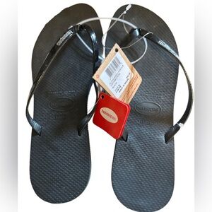 Havaianas Women’s Black Classic Flip Flops sz 11 NWT